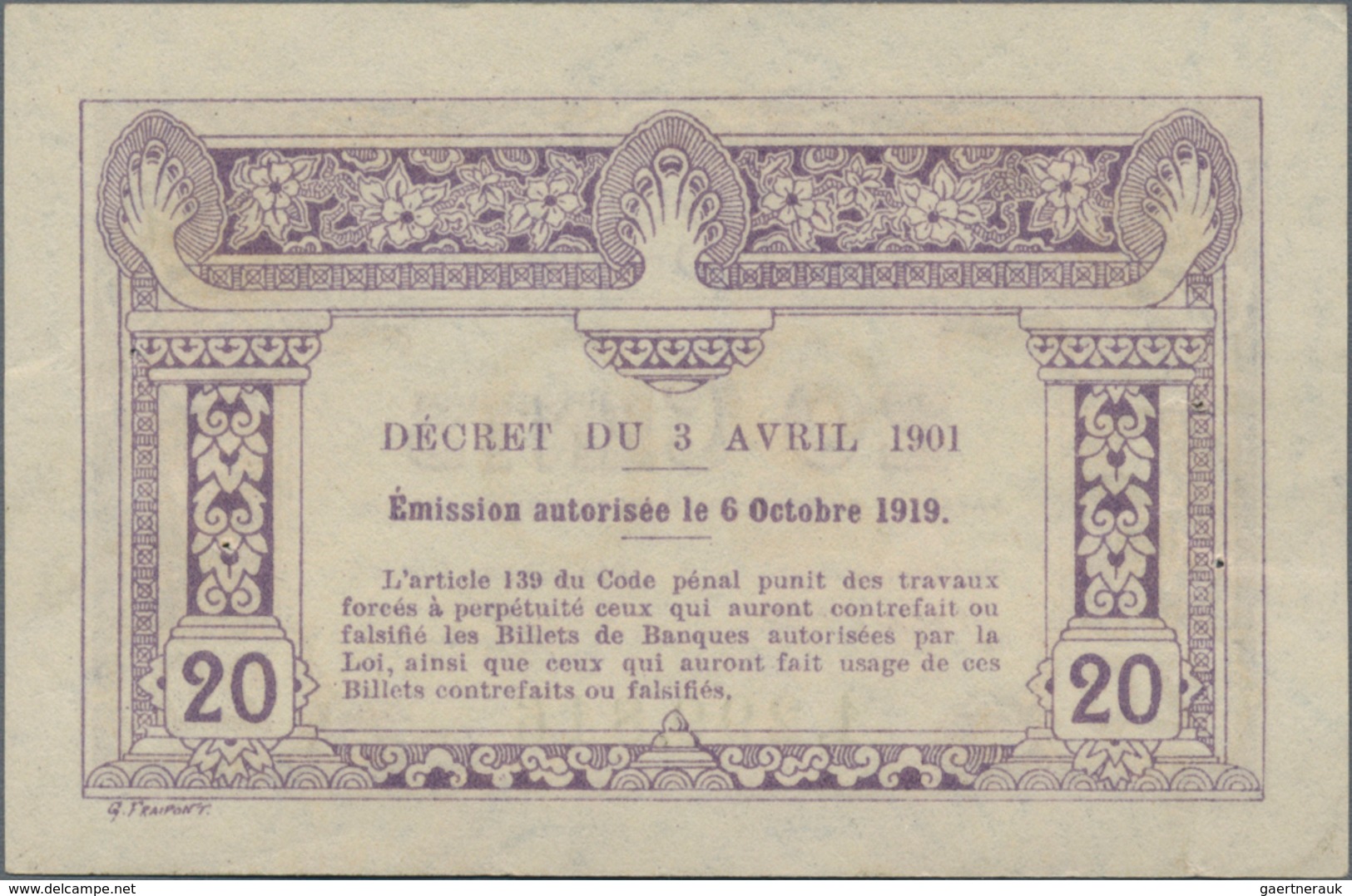 French Indochina / Französisch Indochina: Banque De L'Indo-Chine Pair With 10 And 20 Cents Of The L. - Indochina