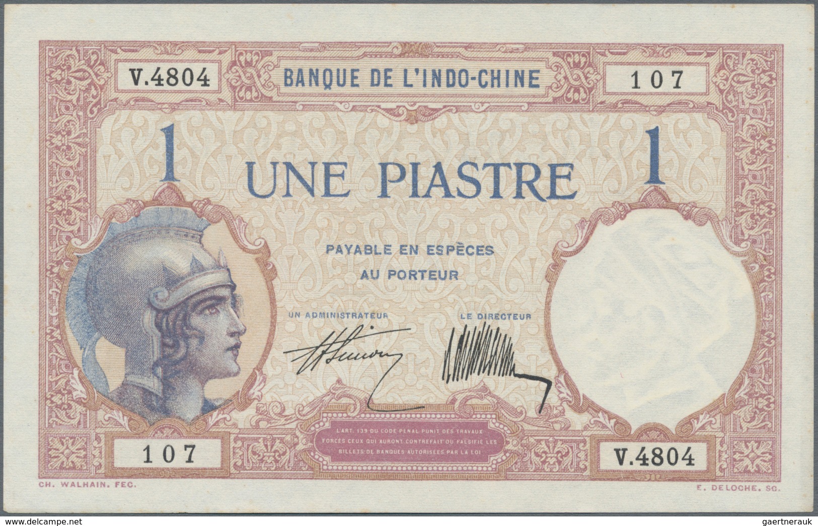 French Indochina / Französisch Indochina: Banque De L'Indo-Chine Set With 6 Banknotes Of The ND(1921 - Indochina