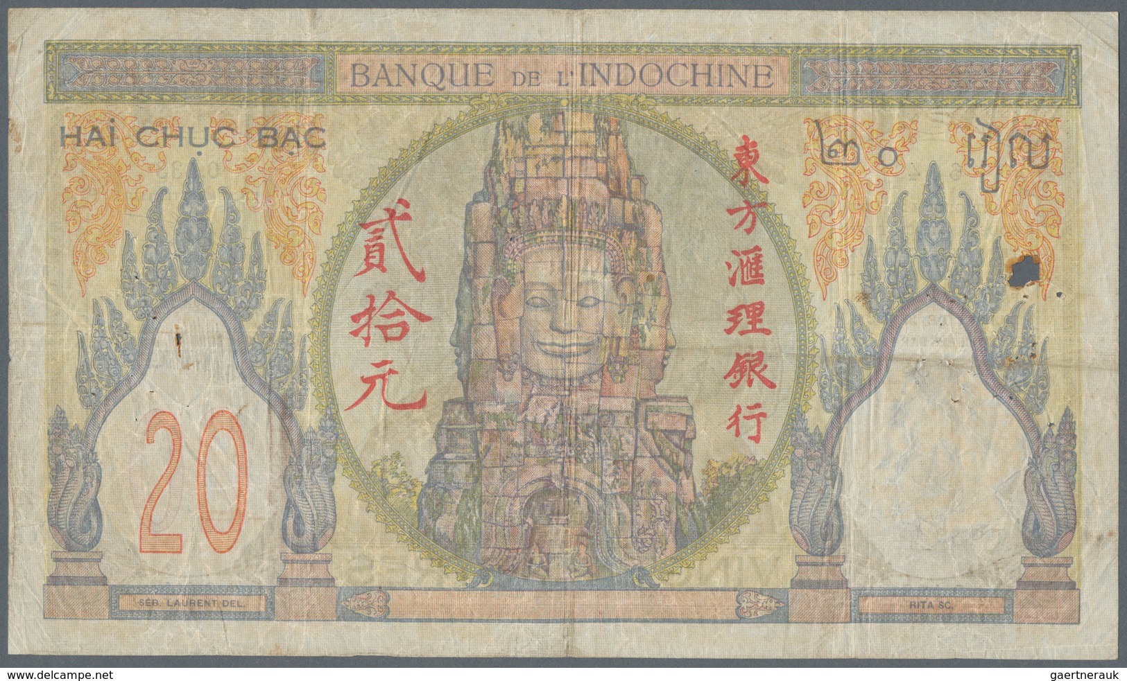 French Indochina / Französisch Indochina: Banque De L'Indochine 20 Piastres ND(1928-31), P.50, Still - Indochina