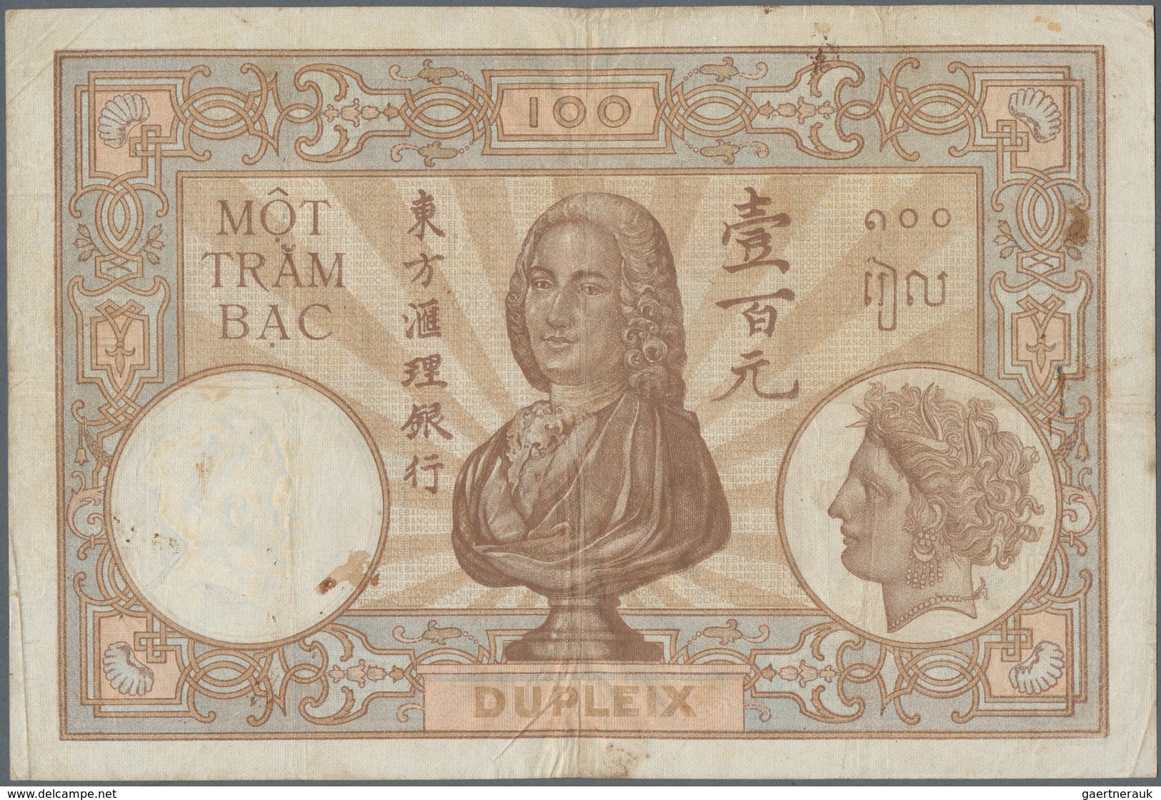 French Indochina / Französisch Indochina: Banque De L'Indochine 100 Piastres ND(1925-39) With Signat - Indochina