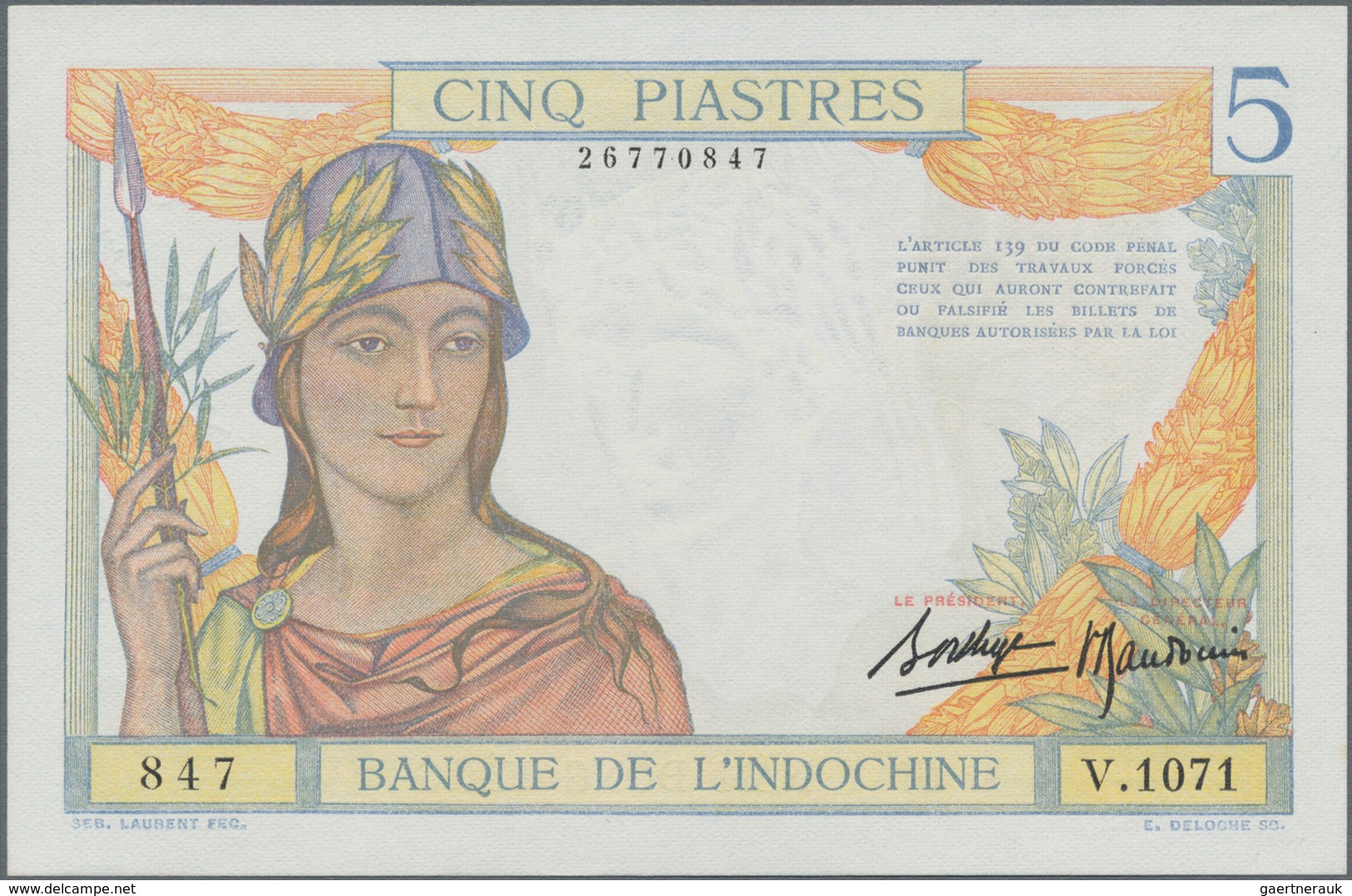 French Indochina / Französisch Indochina: Banque De L'Indo-Chine Very Nice Set With 10 Banknotes Of - Indochina