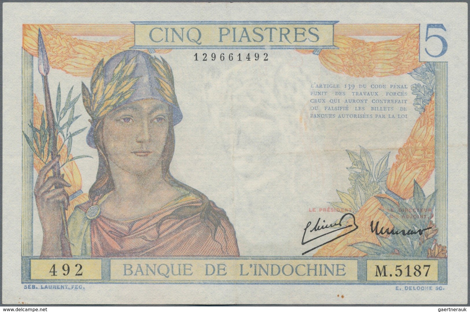 French Indochina / Französisch Indochina: Banque de l'Indo-Chine very nice set with 10 banknotes of