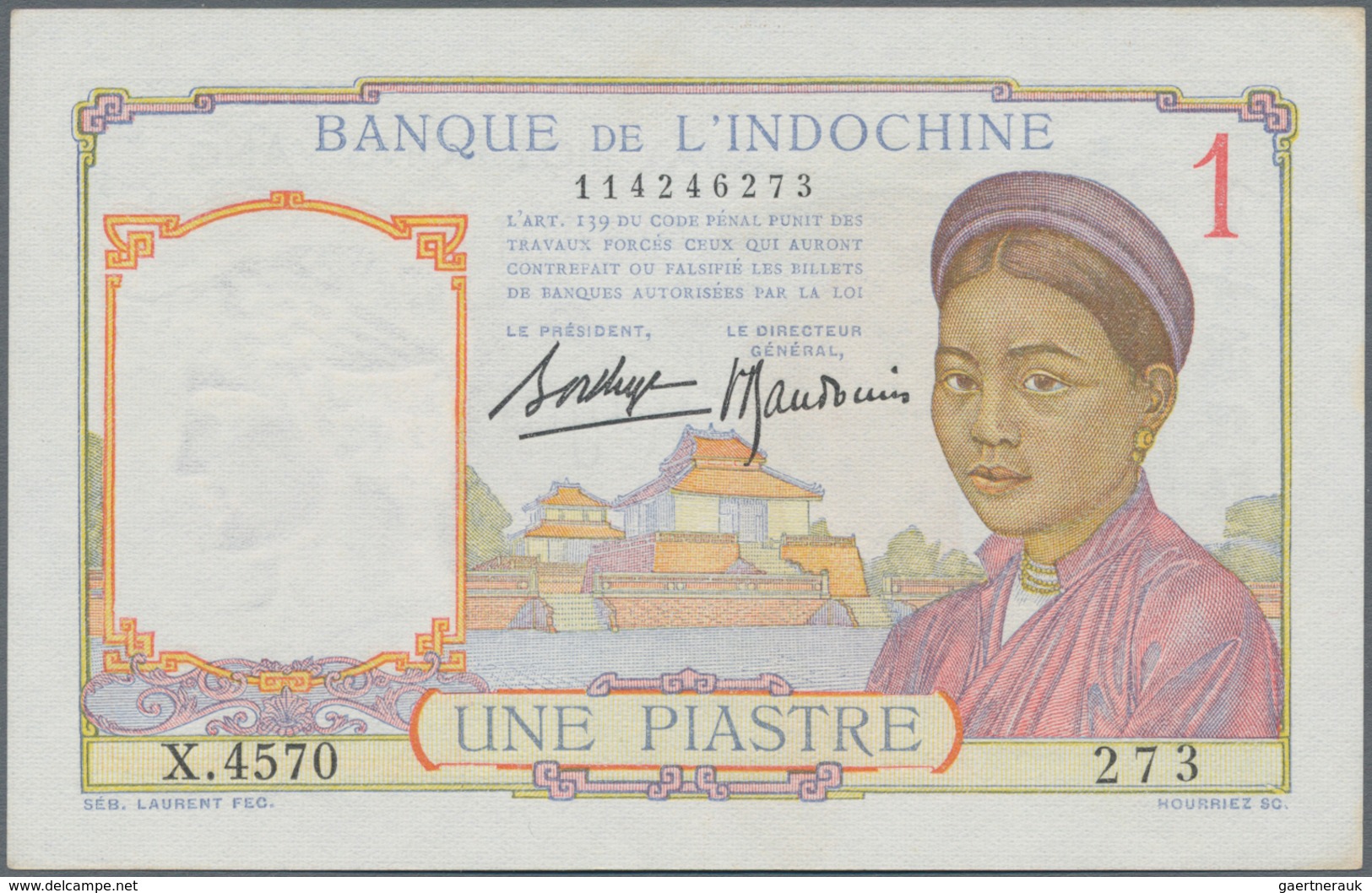 French Indochina / Französisch Indochina: Banque de l'Indo-Chine very nice set with 10 banknotes of