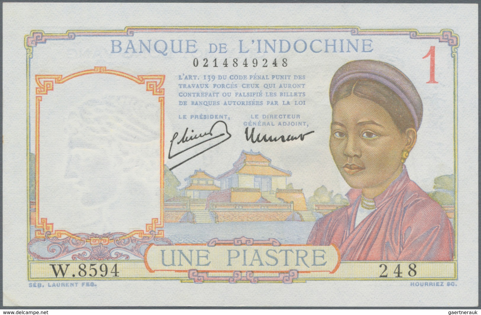 French Indochina / Französisch Indochina: Banque de l'Indo-Chine very nice set with 10 banknotes of