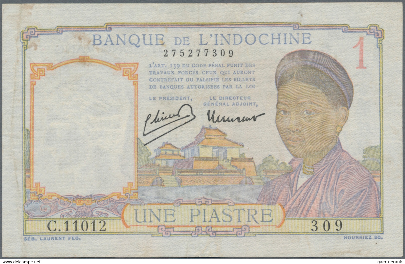 French Indochina / Französisch Indochina: Banque de l'Indo-Chine very nice set with 10 banknotes of