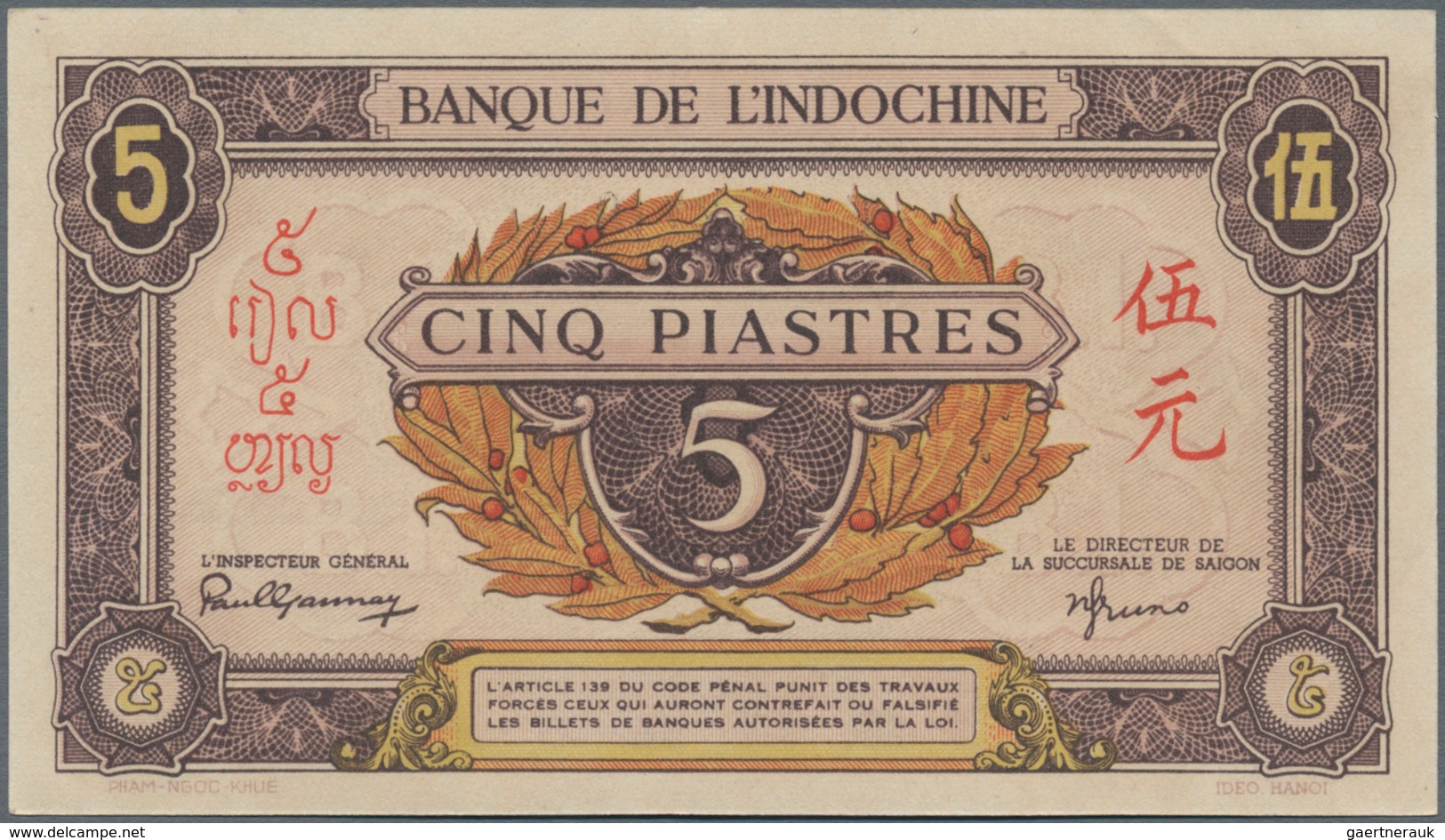 French Indochina / Französisch Indochina: Banque de l'Indo-Chine, very nice lot with 17 banknotes of