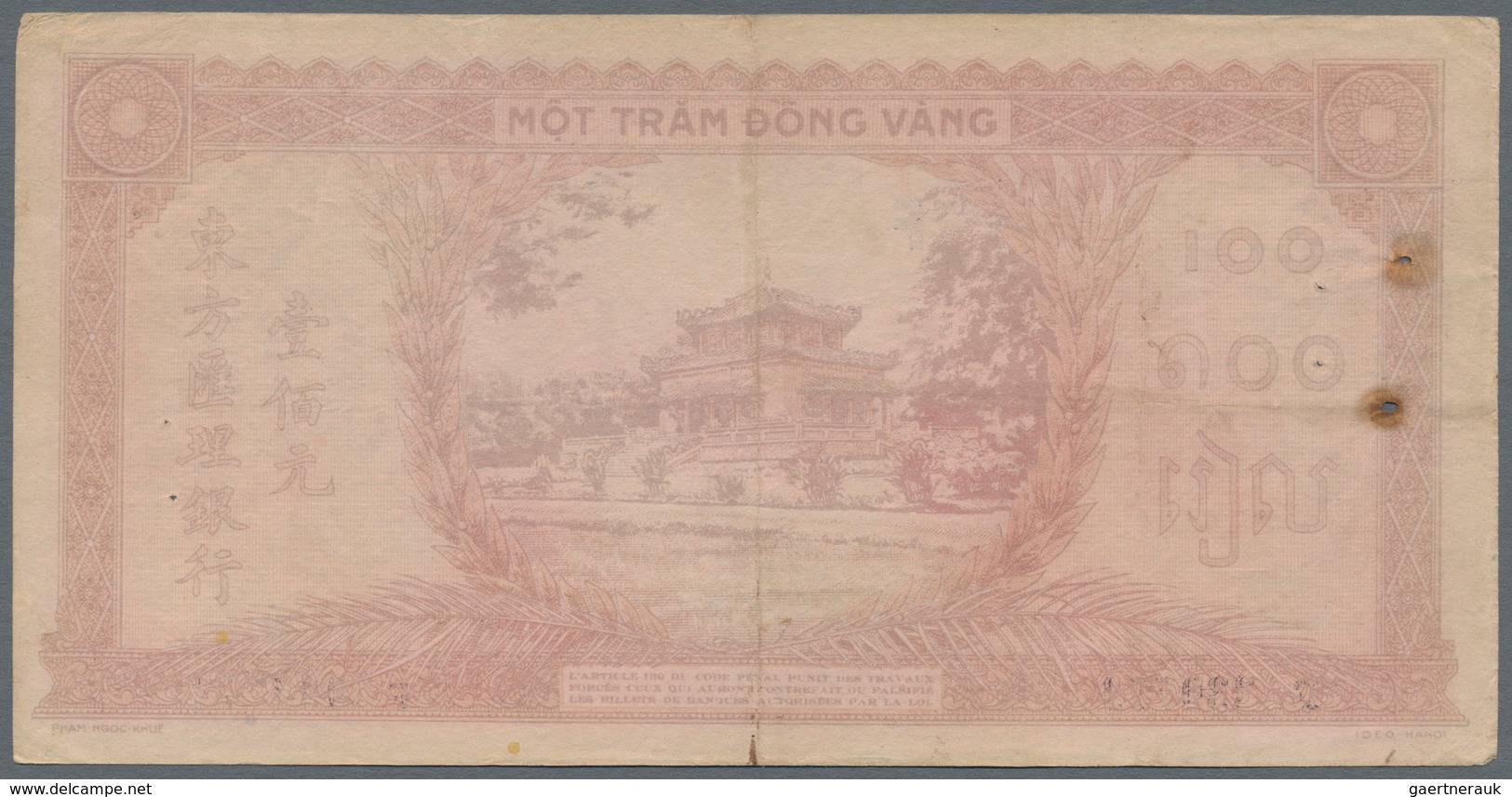 French Indochina / Französisch Indochina: Banque de l'Indo-Chine, very nice lot with 17 banknotes of