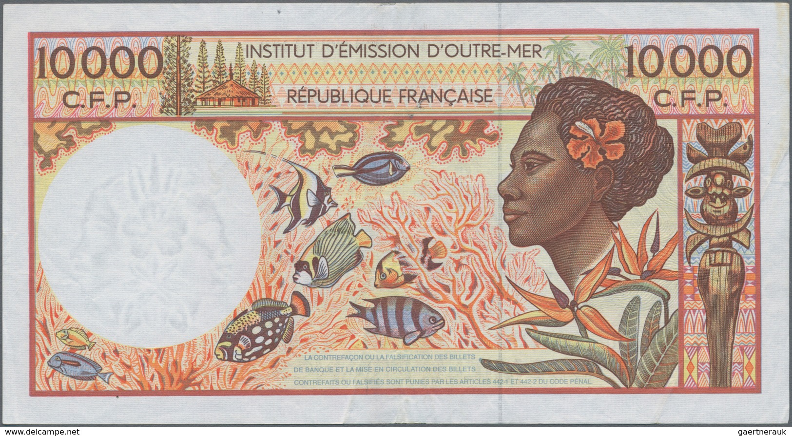 French Pacific Territories / Franz. Geb. Im Pazifik: Institut D'Émission D'Outre-Mer Pair With 5000 - Frans Pacific Gebieden (1992-...)