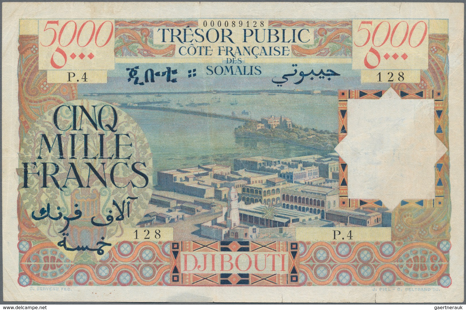 French Somaliland / Französisch Somaliland: Trésor Public - Côte Française Des Somalis 5000 Francs N - Andere - Afrika