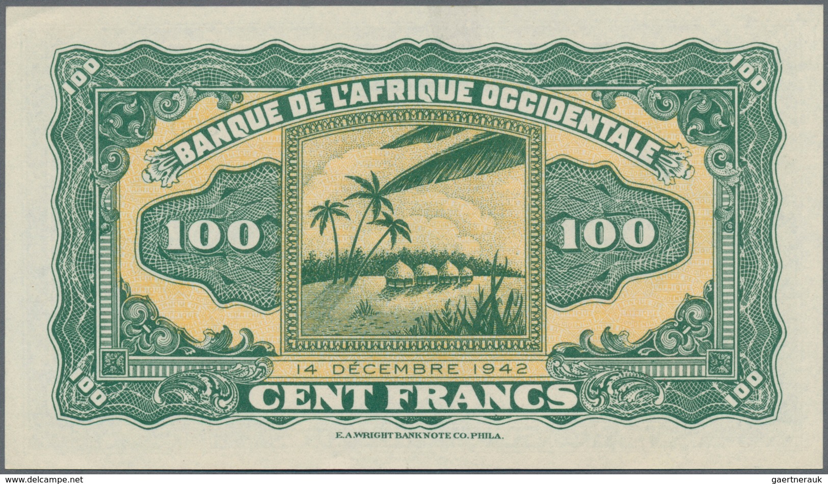 French West Africa / Französisch Westafrika: Banque De L'Afrique Occidentale, Pair With 5 And 100 Fr - Westafrikanischer Staaten