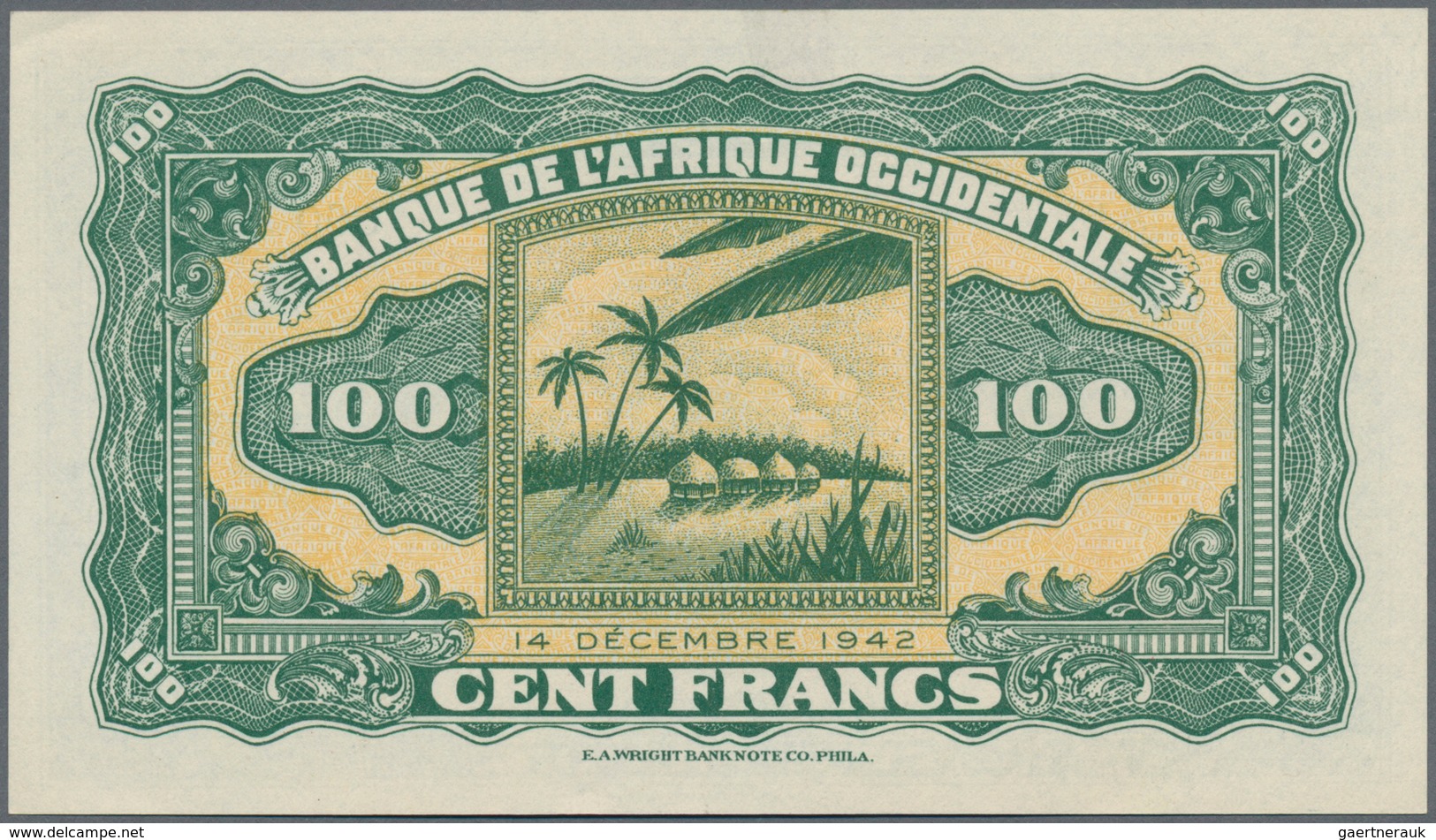 French West Africa / Französisch Westafrika: Banque De L'Afrique Occidentale, Pair With 5 And 100 Fr - West-Afrikaanse Staten