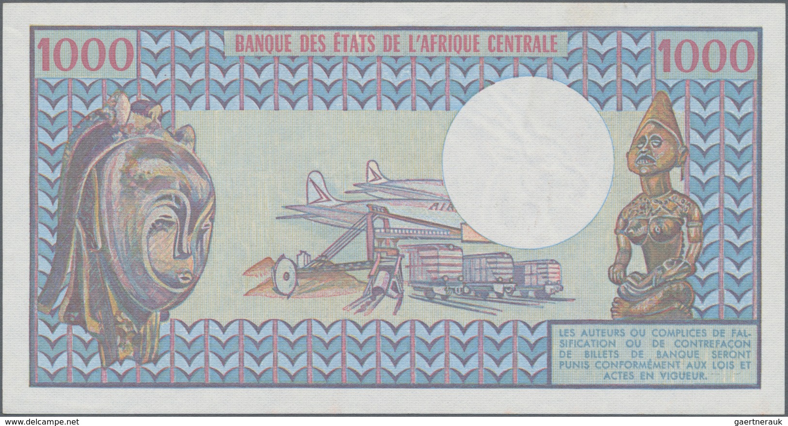 Gabon / Gabun: Banque Des États De L'Afrique Centrale - République Gabonaise 1000 Francs ND(1970’s), - Gabun