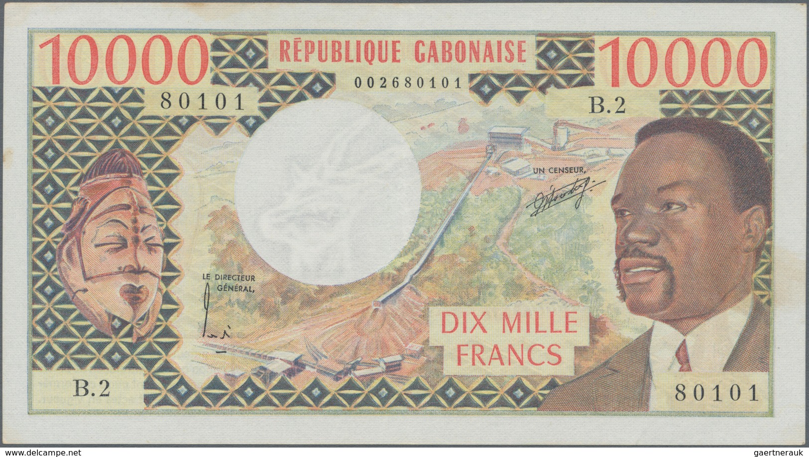 Gabon / Gabun: Banque Des États De L'Afrique Centrale - République Gabonaise 10.000 Francs ND(1974), - Gabun