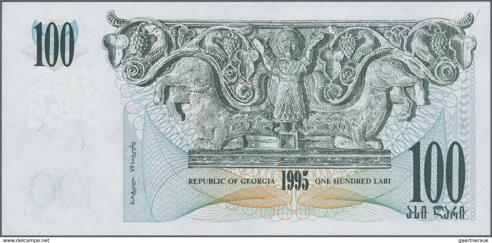 Georgia / Georgien: Set With 3 Banknotes 50 And 100 Lari 1995 And 100 Lari 2016 P.80, All In Perfect - Georgia