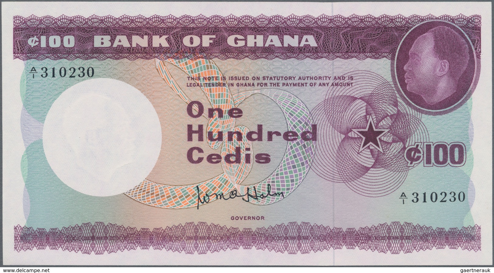 Ghana: Pair With 5 Pounds 1962 P.3d (UNC) And 100 Cedis ND(1965) P.9 (UNC). (2 Pcs.) - Ghana