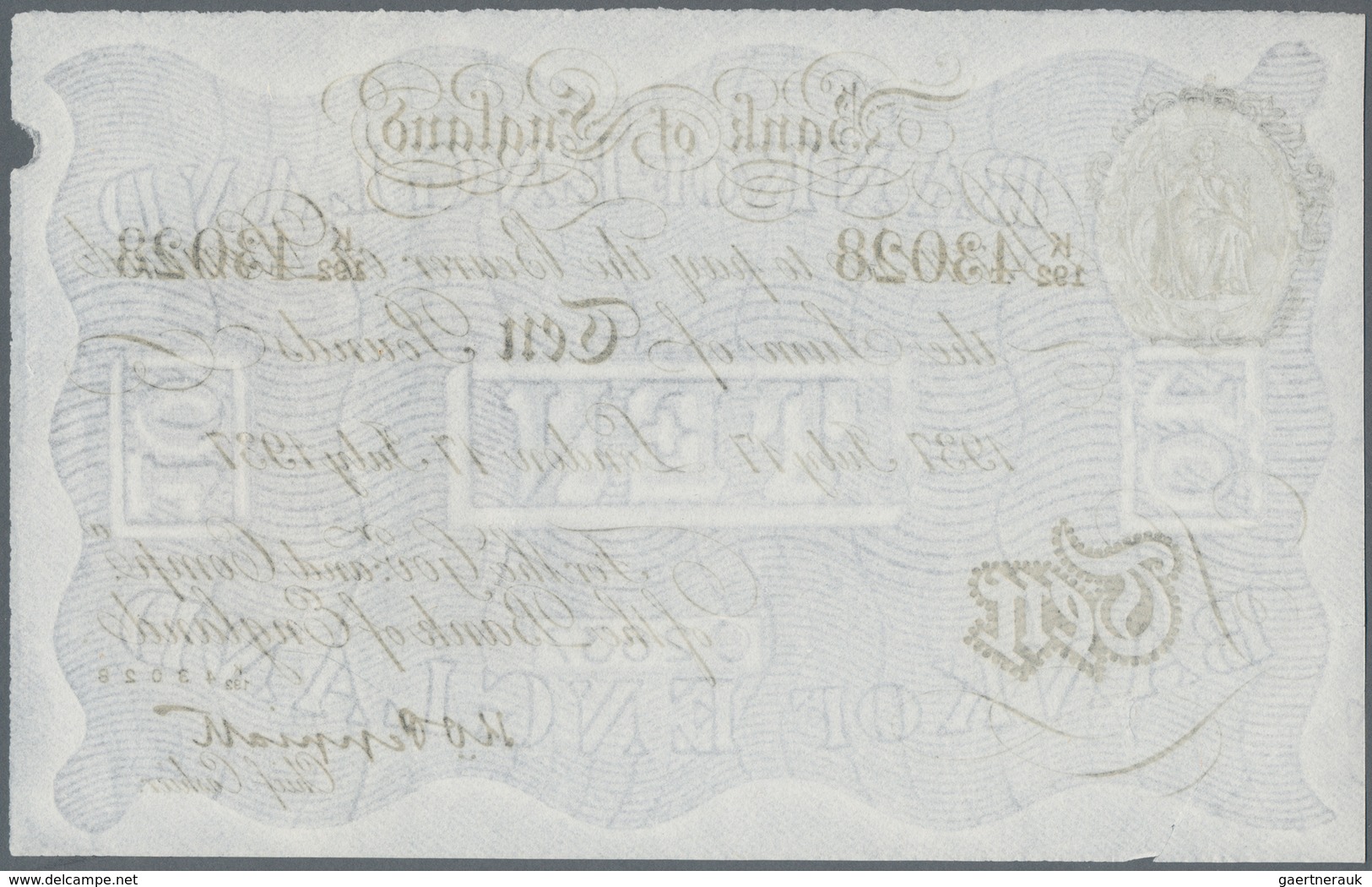 Great Britain / Großbritannien: 10 Pounds 1937 BERNHARD Forgery With Signature Peppiatt P.336x (aUNC - Otros & Sin Clasificación