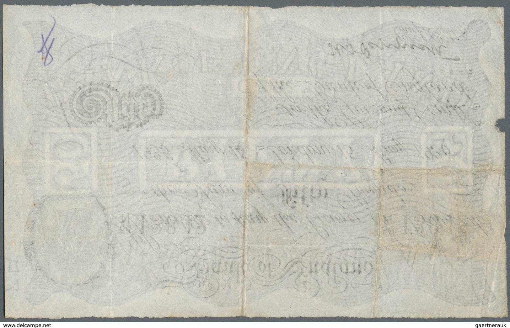 Great Britain / Großbritannien: Operation “BERNHARD” Forgery Of 50 Pounds 1935, London Branch, Signa - Otros & Sin Clasificación