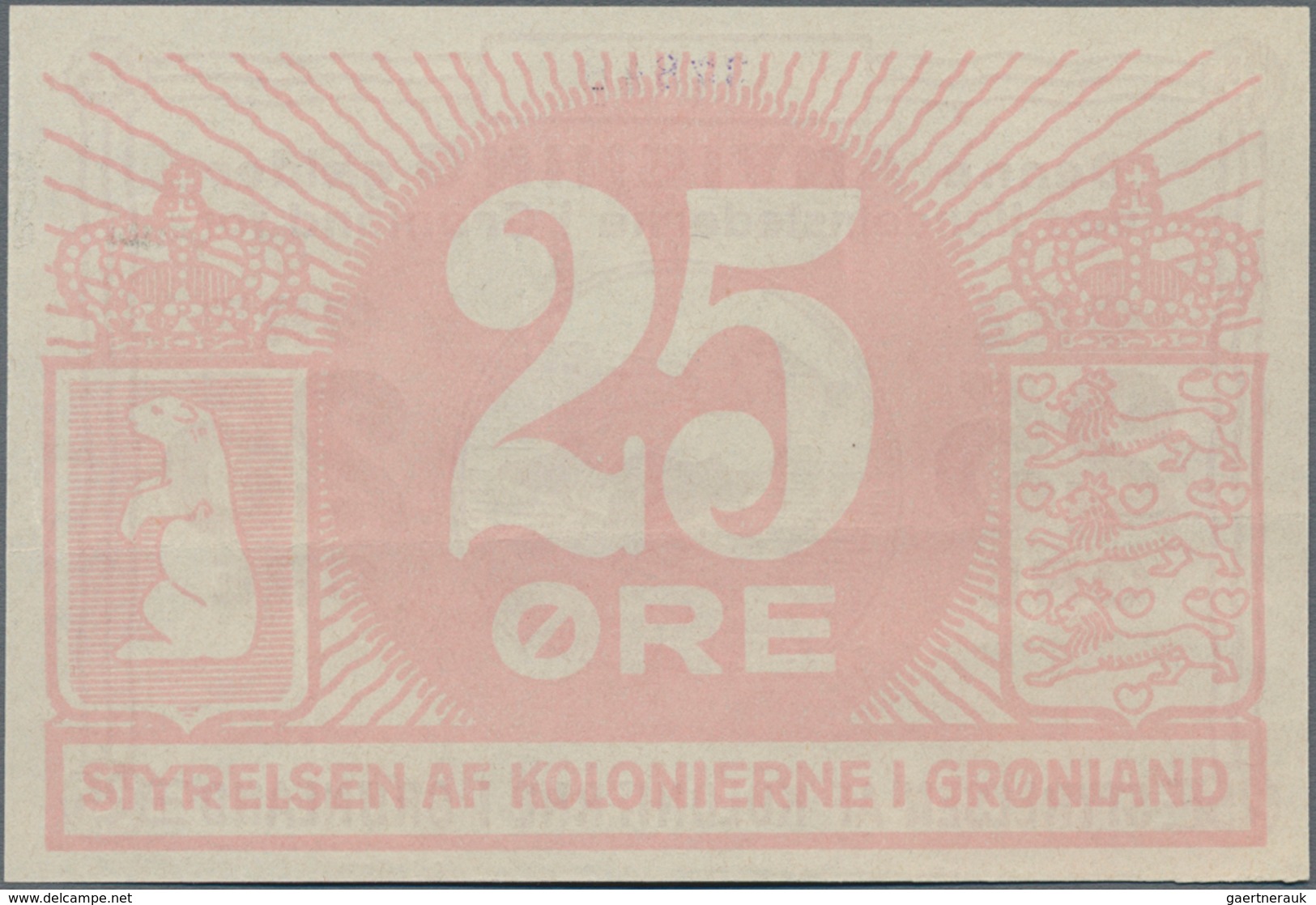 Greenland / Grönland: 25 Oere ND(1923) Unsigned Remainder, P.11r, Almost Perfect Condition With A Ve - Groenland