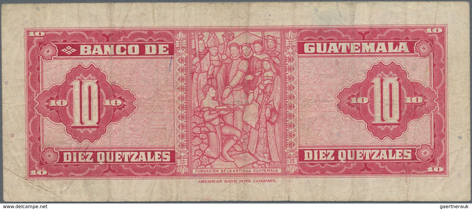 Guatemala: Nice Set With 3 Banknotes Containing 1 Quetzal 1946 With Overprint “Banco De Guatemala” O - Guatemala