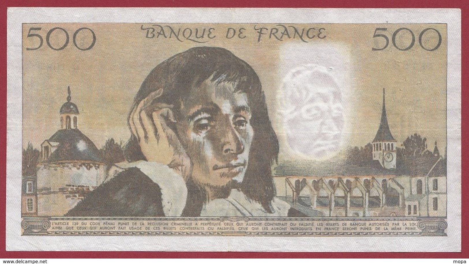 500 Francs "Pascal" Du 03/04/1980.A --- F/TTB+---ALPH  G.108 - 500 F 1968-1993 ''Pascal''