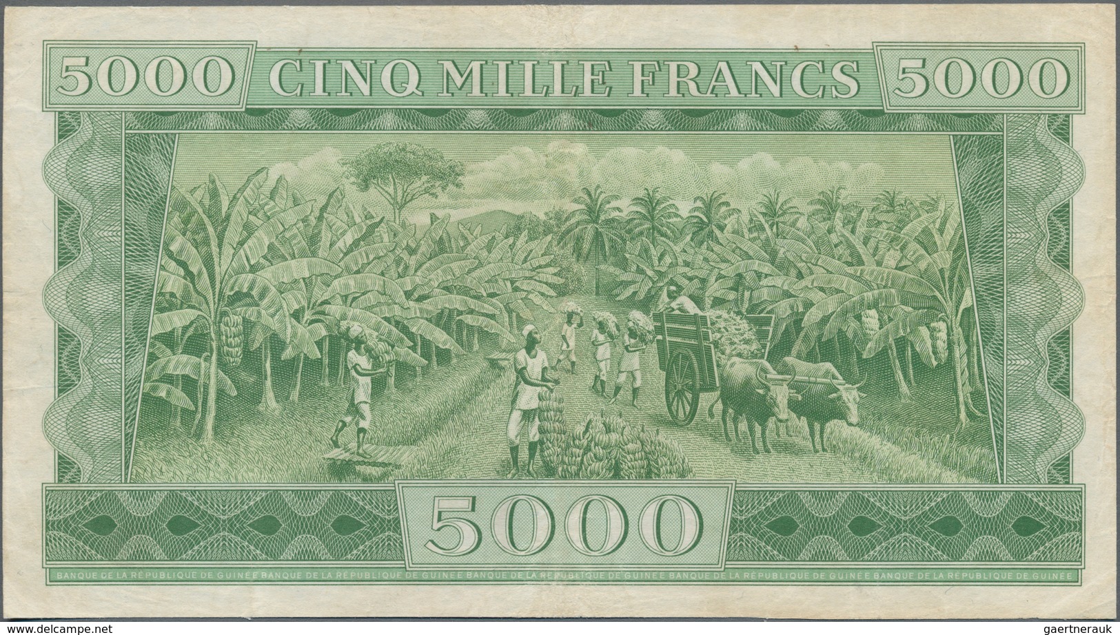 Guinea: Banque De La République De Guinée 5000 Francs 1958, P.10, Still Nice For This Large Size Not - Guinea