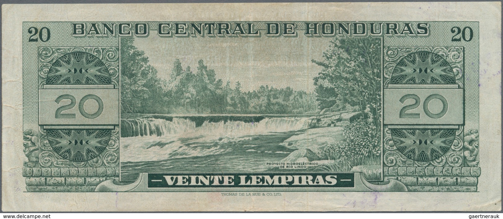 Honduras: El Banco Central De Honduras 20 Lempiras 1967, P.53c, Very Nice Condition With Strong Pape - Honduras