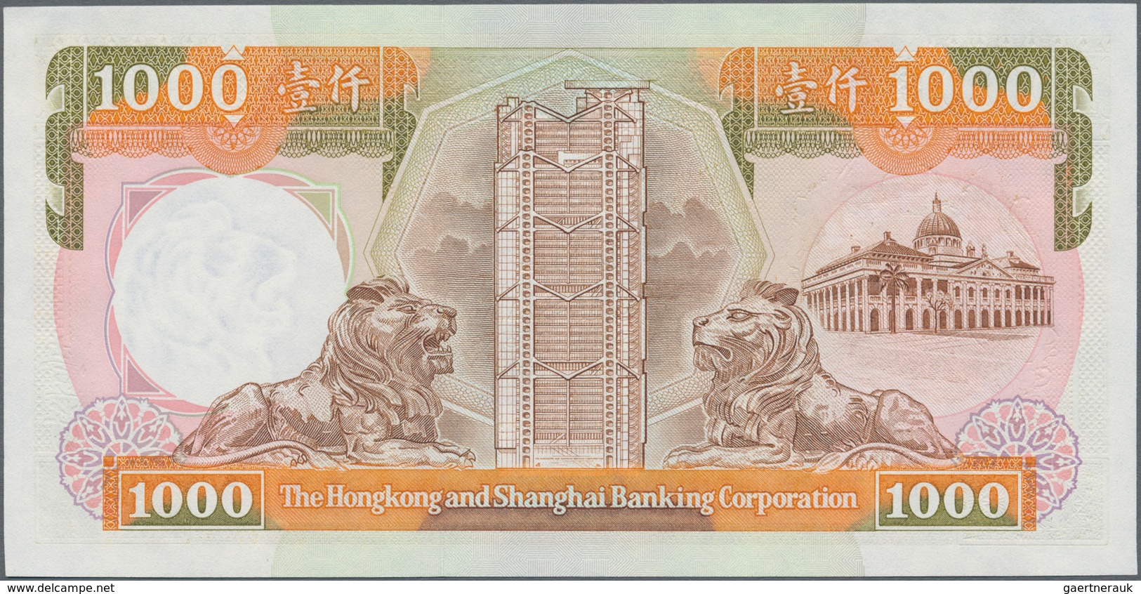 Hong Kong: Hongkong & Shanghai Banking Corporation 1000 Dollars 1991, P.199c In Perfect UNC Conditio - Hong Kong