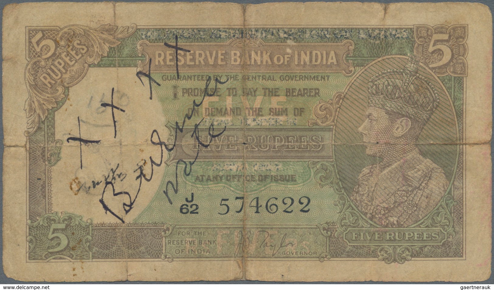 India / Indien: Seldom Seen Pair Of Notes Of 5 And 10 Rupees P. 18a, 24a Which Were Formerly Issued - India