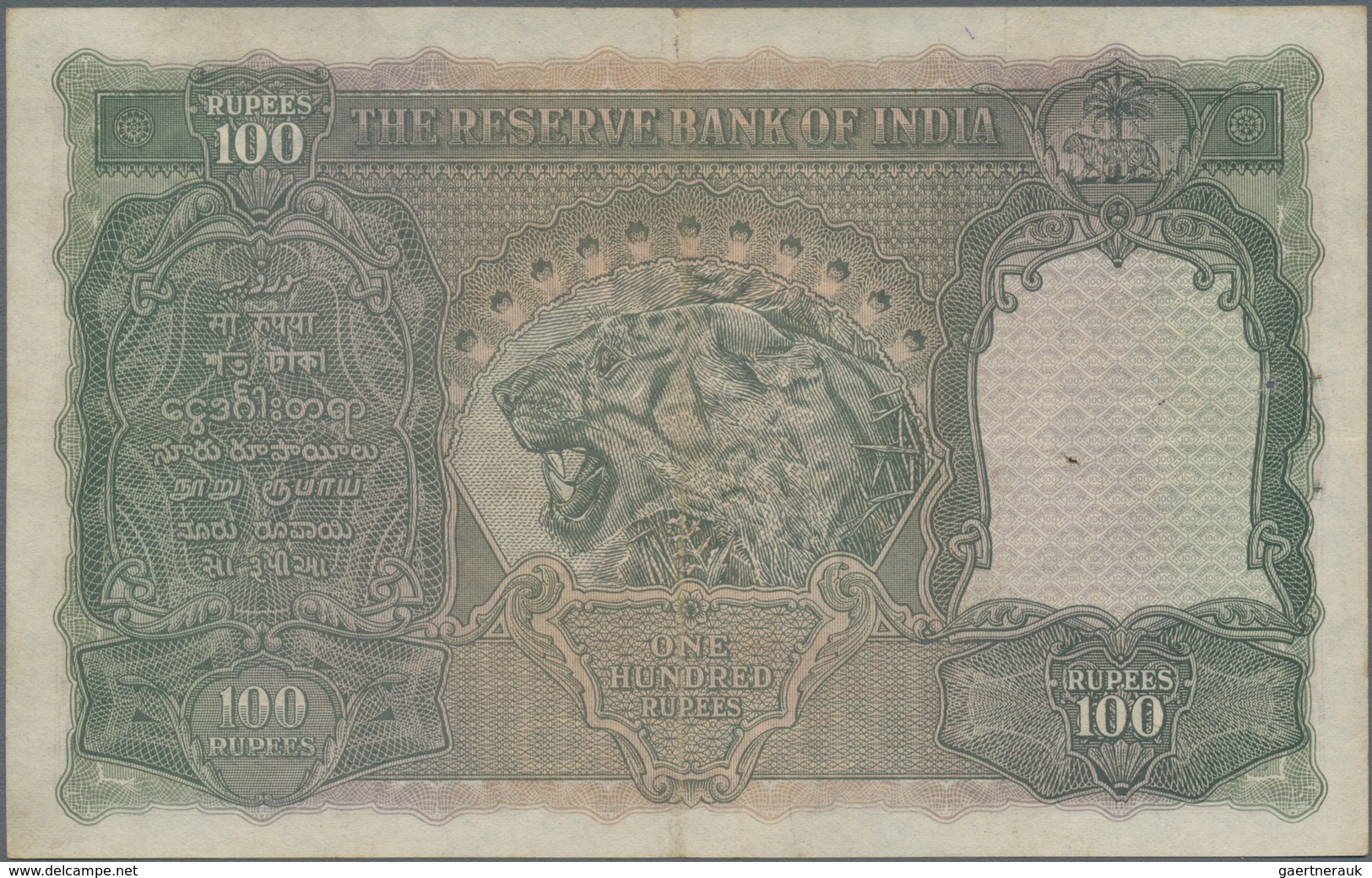 India / Indien: 100 Rupees ND(1937) Portrait KGIV P. 20d, CALCUTTA Issue, Used With Folds And Pinhol - Indien