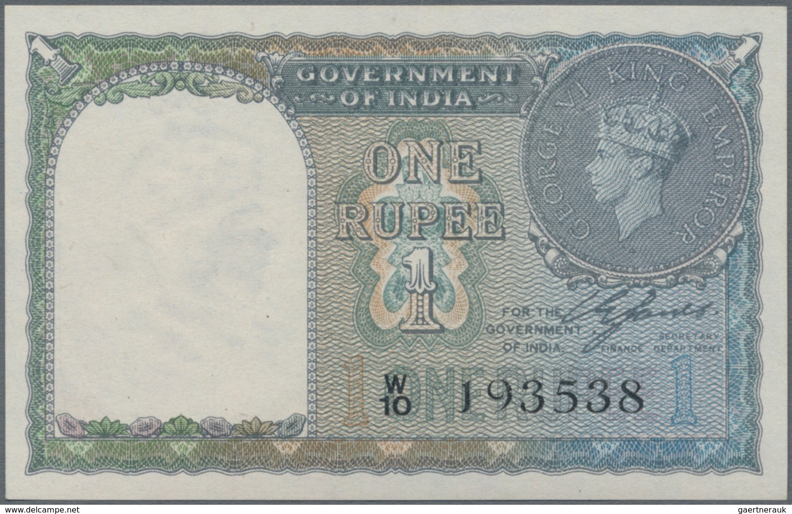 India / Indien: Government Of India 1 Rupee 1940, P.25a In Perfect UNC Condition Without Pinholes. - India