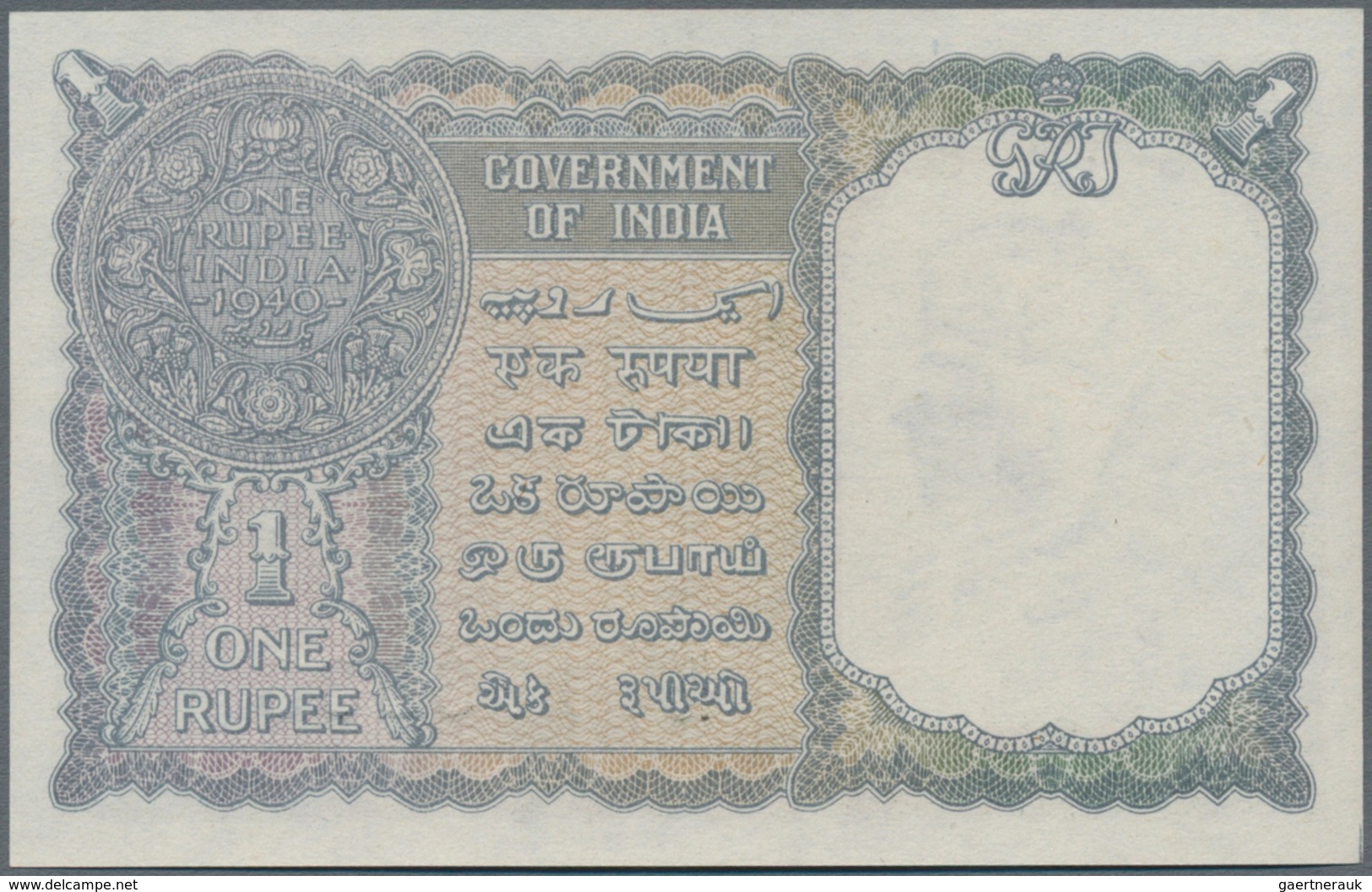 India / Indien: Government Of India 1 Rupee 1940, P.25a In Perfect UNC Condition Without Pinholes. - India