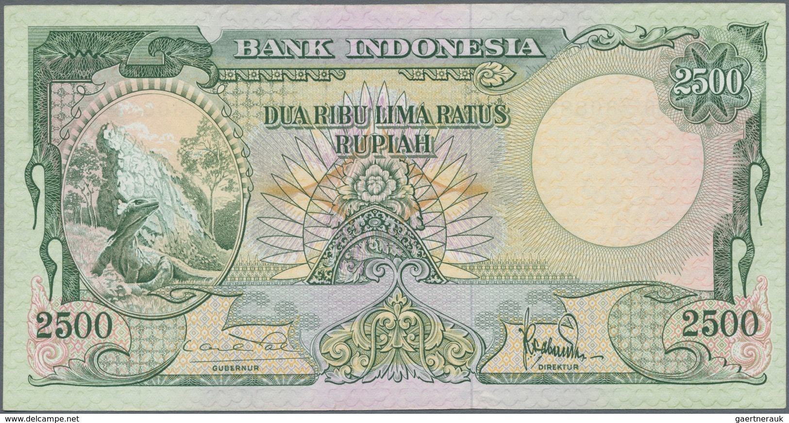 Indonesia / Indonesien: 2500 Rupiah ND(1957), P.54, Very Soft Vertical Bend And Tiny Dint At Upper R - Indonesië