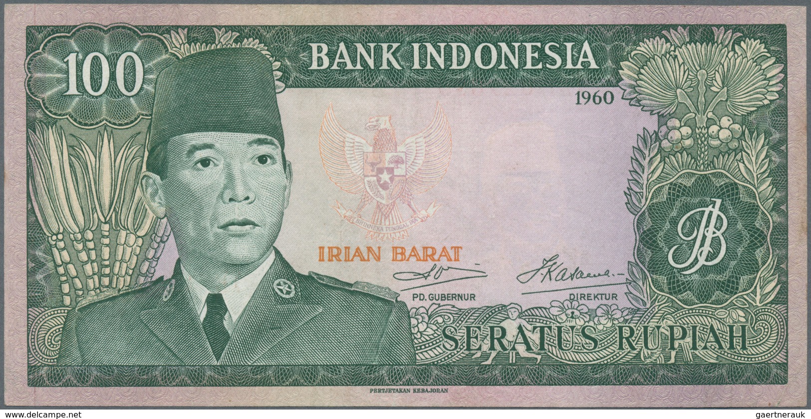 Indonesia / Indonesien: Irian Barat (Western New Guinea) 100 Rupiah 1960 (1963), P.R5, Soft Vertical - Indonesia