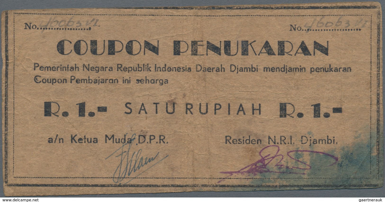 Indonesia / Indonesien: Set With 8 Banknotes Of The Local & Rebellious Issues Of The 1940's With 50 - Indonesia