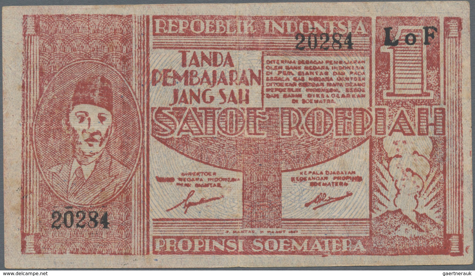 Indonesia / Indonesien: Set with 8 banknotes of the local & rebellious issues of the 1940's with 50