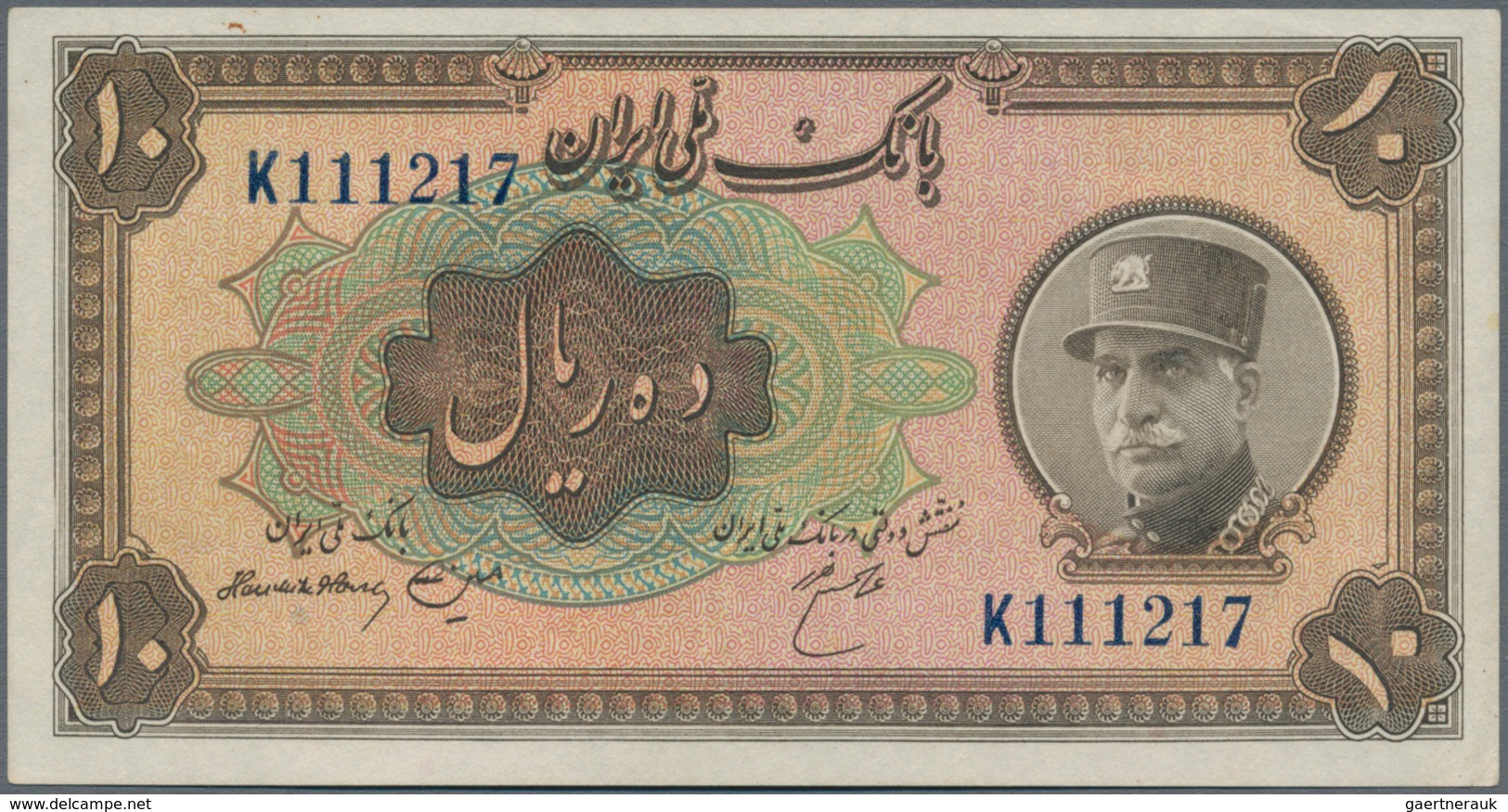 Iran: Bank Melli Ran, Pair Of The 10 Rials SH1313 (1934) P.25a With Almost Consecutive Numbers K1112 - Irán