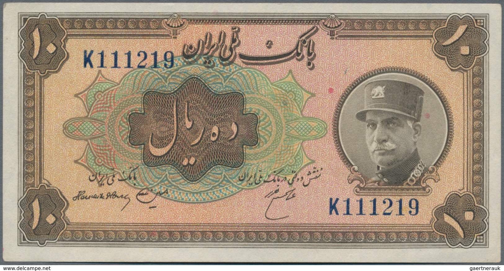 Iran: Bank Melli Ran, Pair Of The 10 Rials SH1313 (1934) P.25a With Almost Consecutive Numbers K1112 - Irán