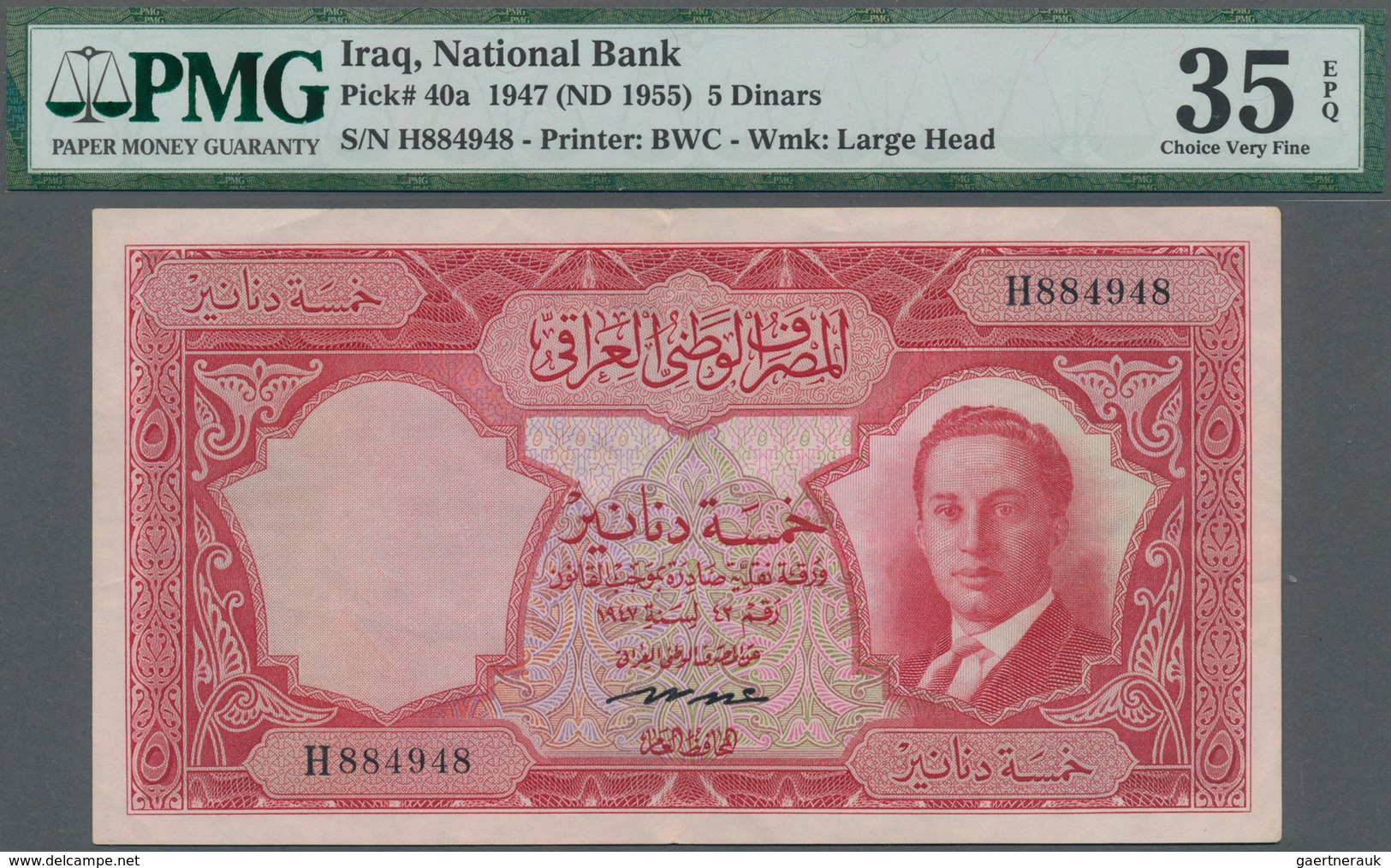 Iraq / Irak: National Bank Of Iraq 5 Dinars 1947 (ND 1955), P.40a, Still Great Condition With A Few - Irak