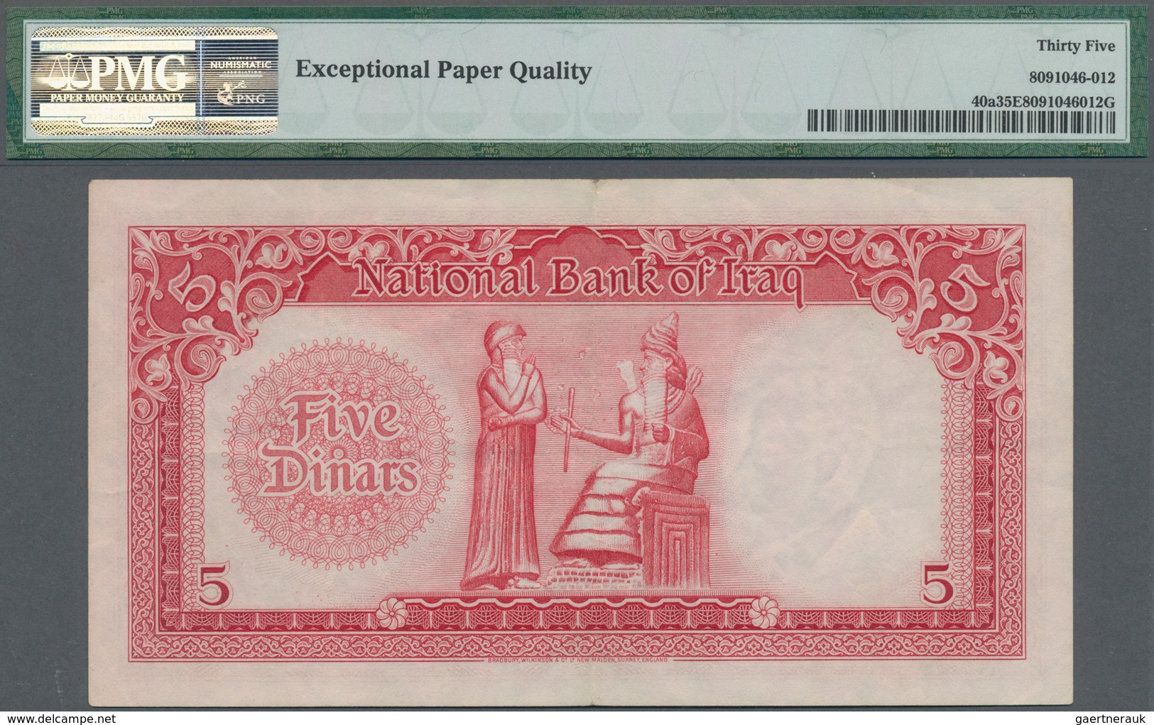 Iraq / Irak: National Bank Of Iraq 5 Dinars 1947 (ND 1955), P.40a, Still Great Condition With A Few - Irak