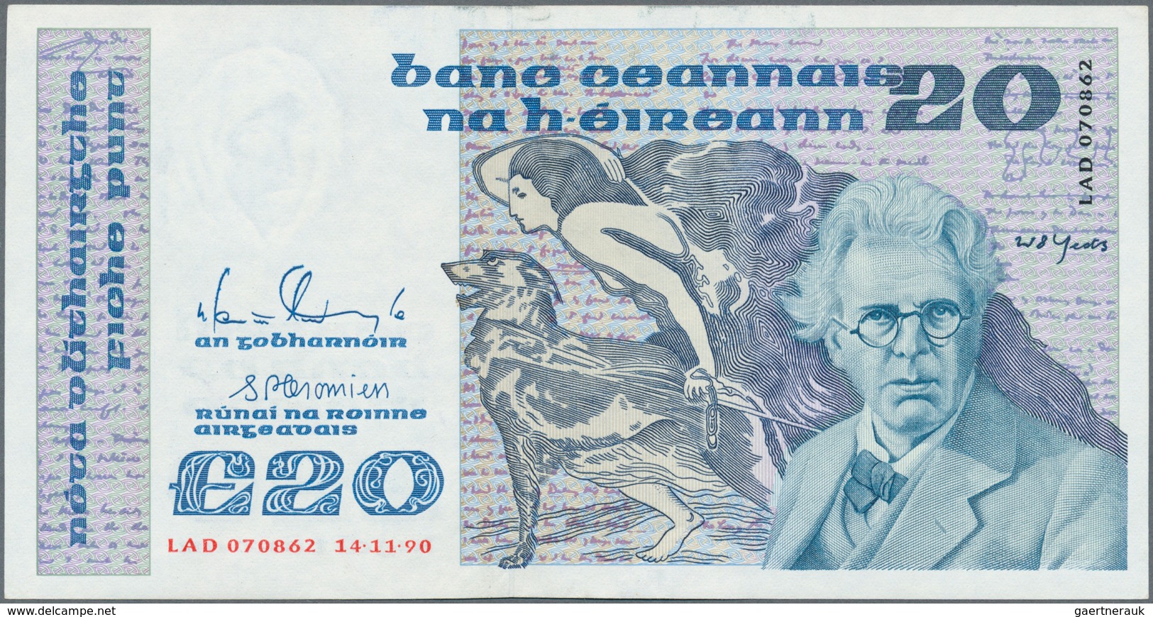 Ireland / Irland: Ireland Republic Pair With 10 Pounds 1992 In F Condition With Several Handling Tra - Irlanda
