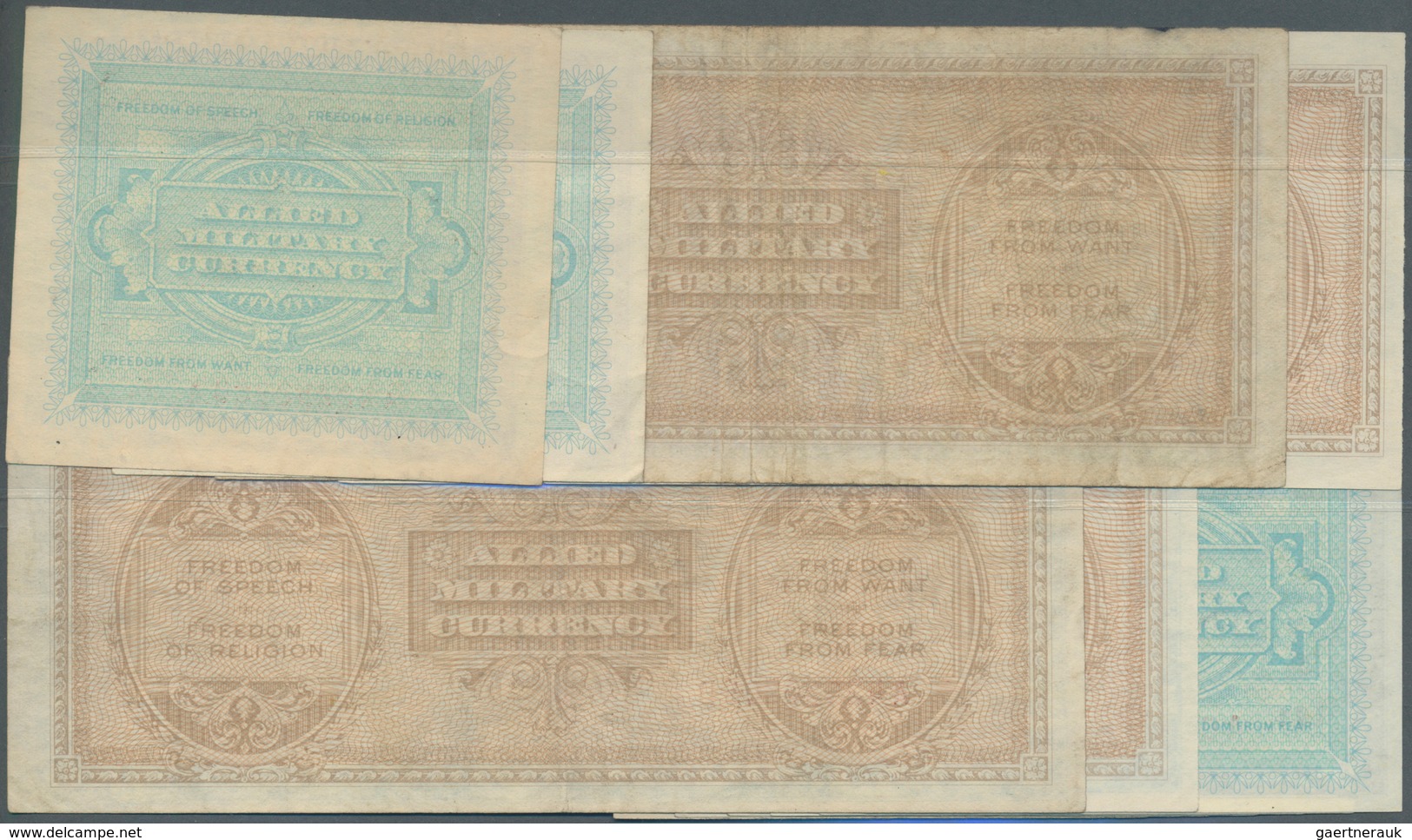 Italy / Italien: Set Of 12 Notes Allied Military Currency Italy Containing 2x 2 Lire 1943 (VF), 6x 1 - Andere & Zonder Classificatie