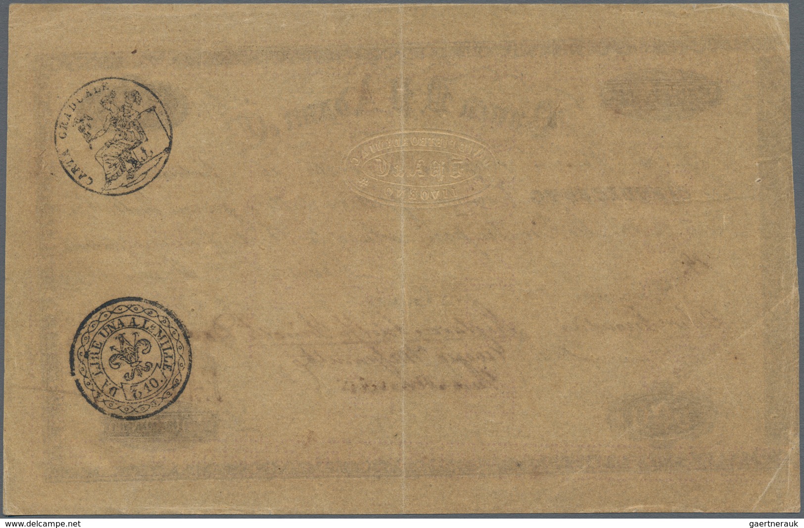 Italy / Italien: Banca D. P. Adami, 500 Lire 1859 P. NL, Very Rare And Seldom Seen Note, Used With C - Sonstige & Ohne Zuordnung