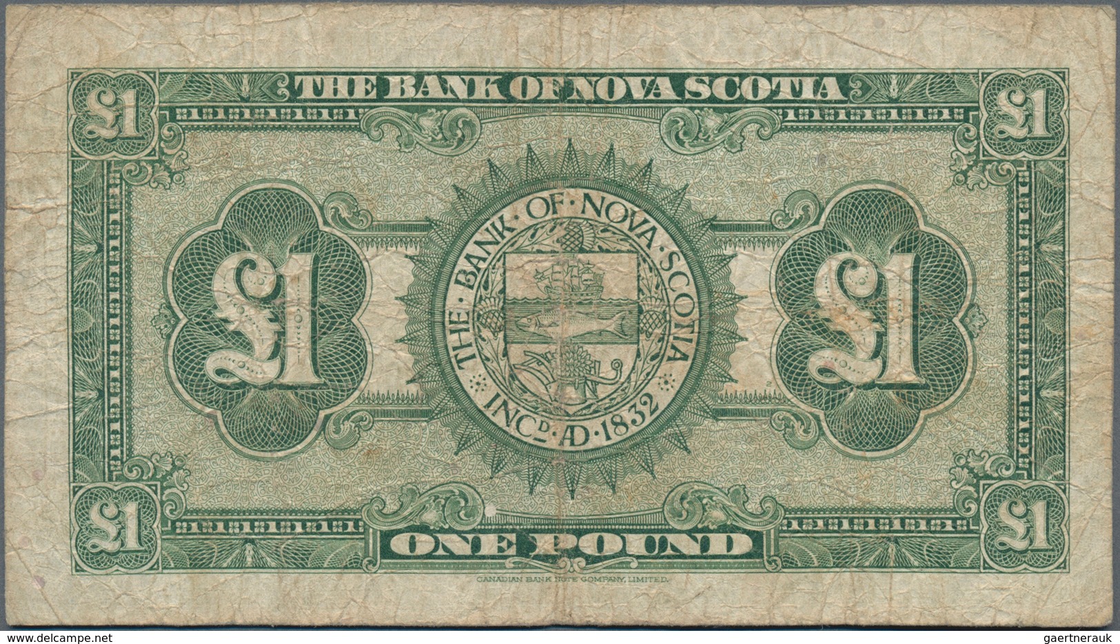 Jamaica:  Jamaica, The Bank Of Nova Scotia 1 Pound 1930, P.S139, Very Rare As An Issued Note, Still - Jamaica