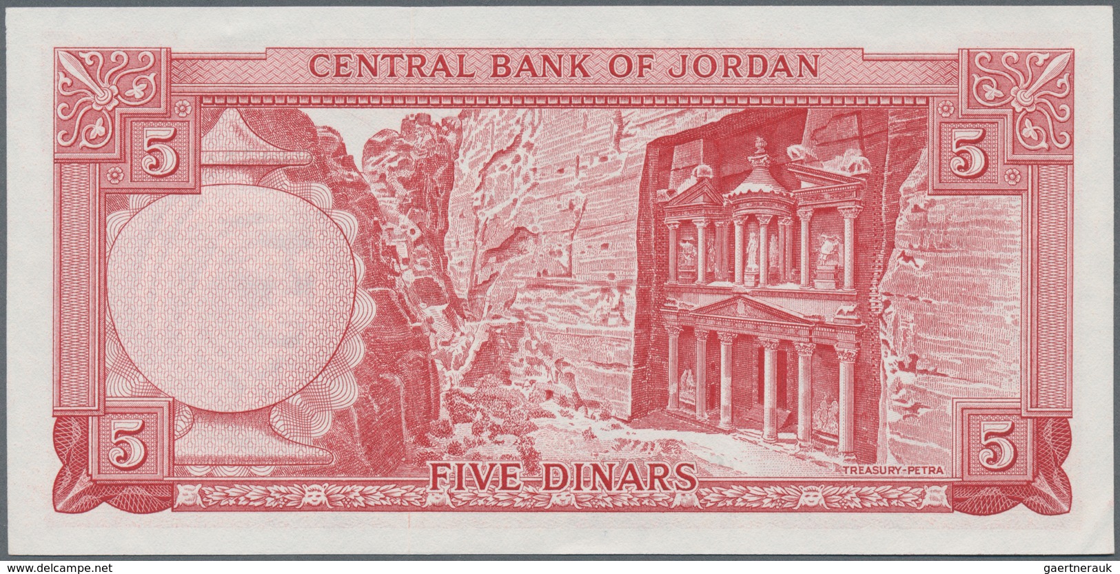 Jordan / Jordanien: Pair With 5 Dinars ND(1960’s) P.15b (UNC) And 20 Dinars ND(1988) P.21c (UNC). (2 - Jordanien