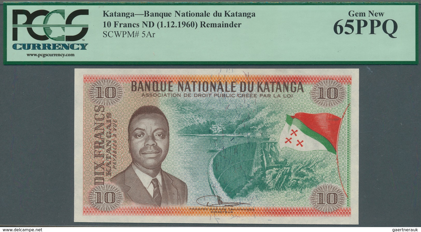 Katanga: Banque Nationale Du Katanga 10 Francs Katangais ND(1960) Remainder Without Date And Serial, - Sonstige – Afrika
