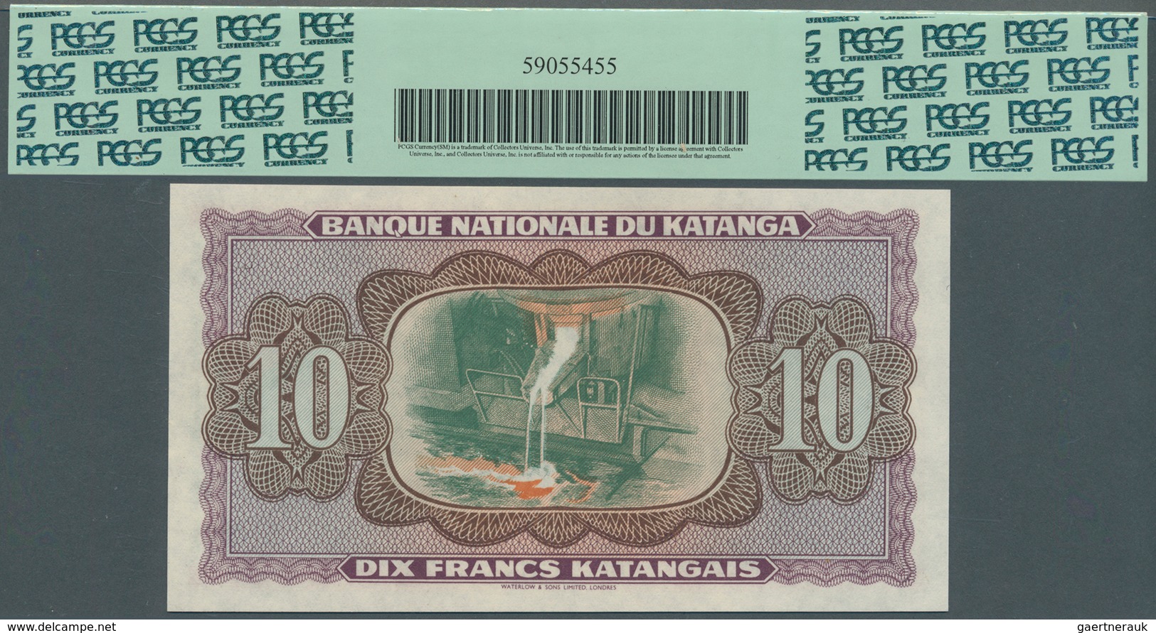 Katanga: Banque Nationale Du Katanga 10 Francs Katangais ND(1960) Remainder Without Date And Serial, - Sonstige – Afrika