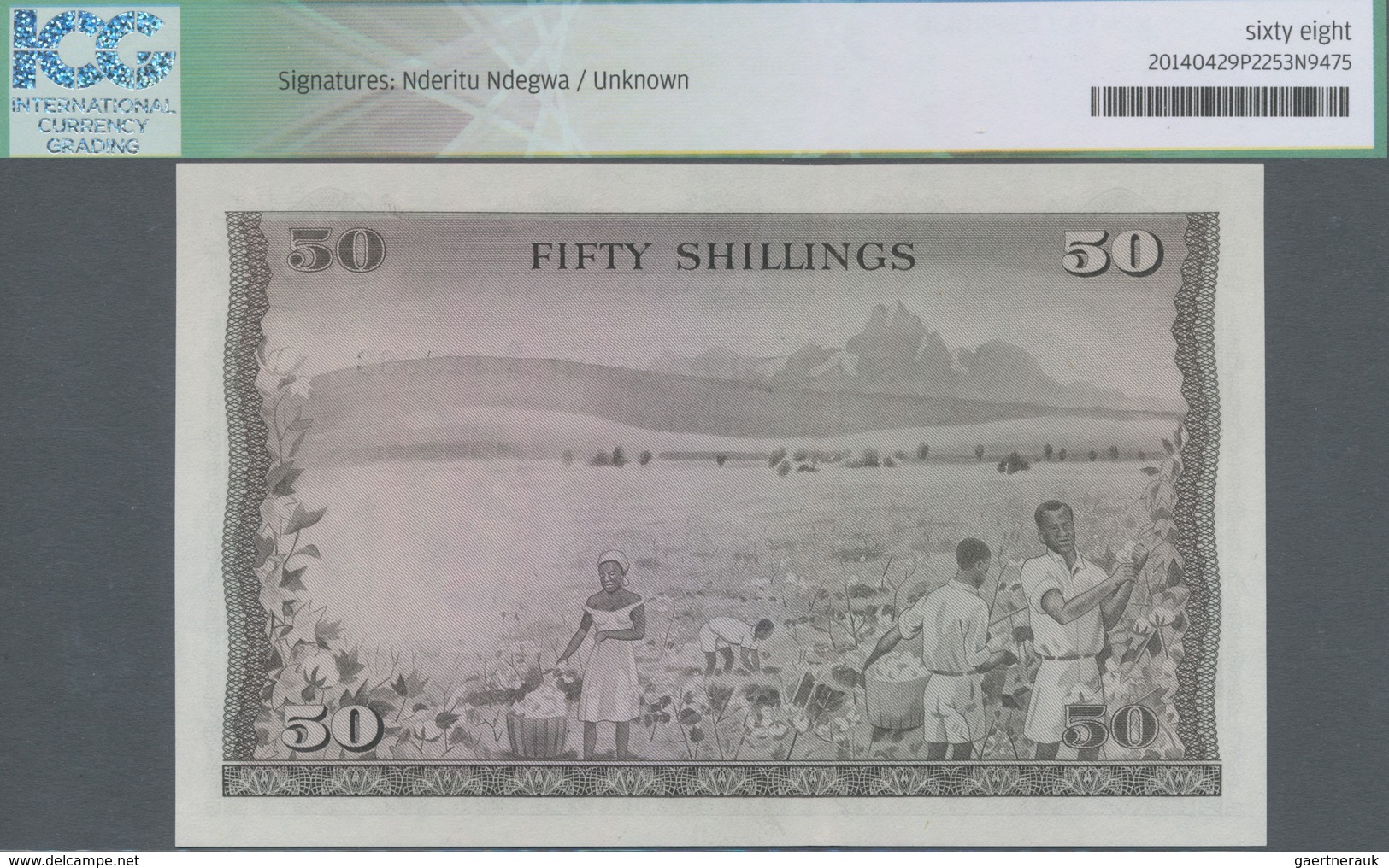 Kenya / Kenia: 50 Shillings 1971, P.9b In UNC, ICG Graded 68 Gem UNC - Kenia