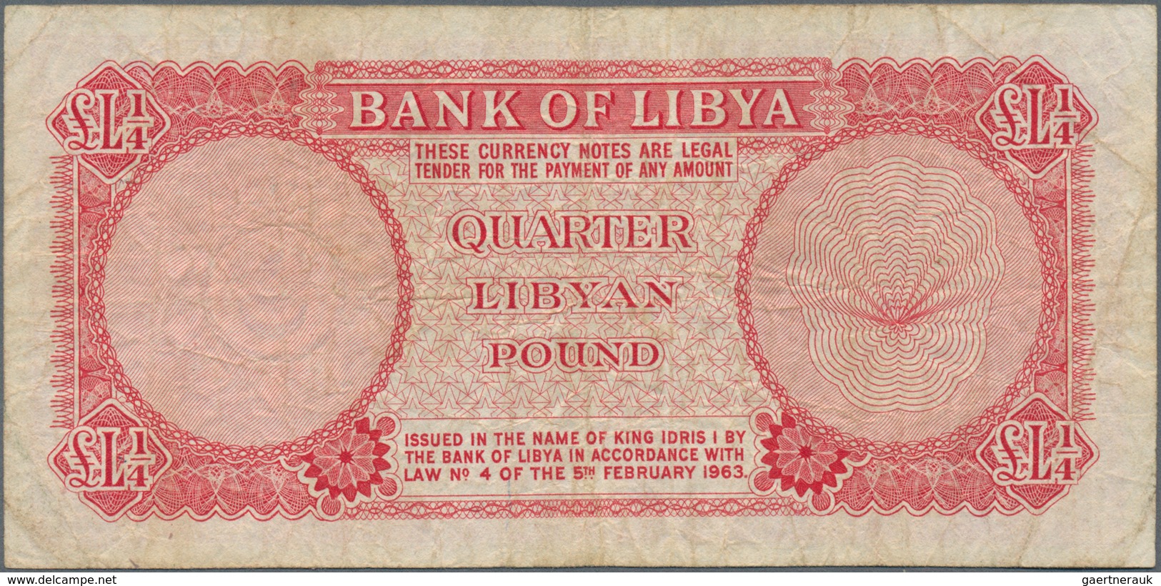 Libya / Libyen: Pair With ¼ And 5 Libyan Pounds 1963, P.30, 31, Both In About F- To F Condition. (2 - Libië