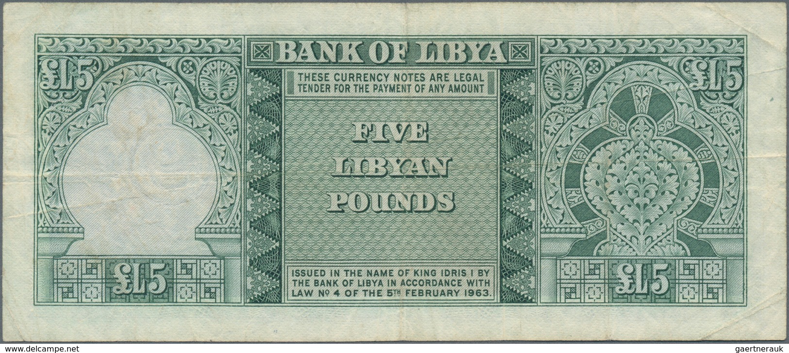 Libya / Libyen: Pair With ¼ And 5 Libyan Pounds 1963, P.30, 31, Both In About F- To F Condition. (2 - Libyen