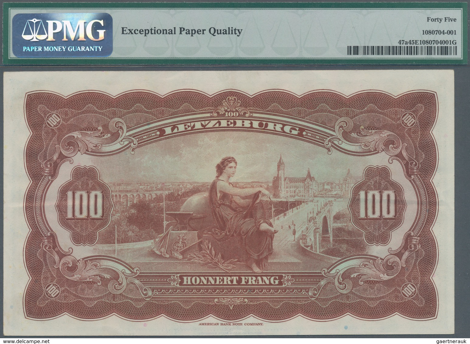 Luxembourg: Grand-Duché De Luxembourg 100 Francs ND(1944), P.47a, Great Original Shape With A Few So - Luxemburg